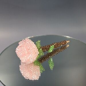 The Most Stunning Hand Woven Light-Pink Genuine Kaiyue Crystal Rose/ Decor